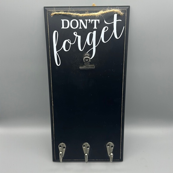 Black Wall Organizer with Hooks - Picture 1 of 9